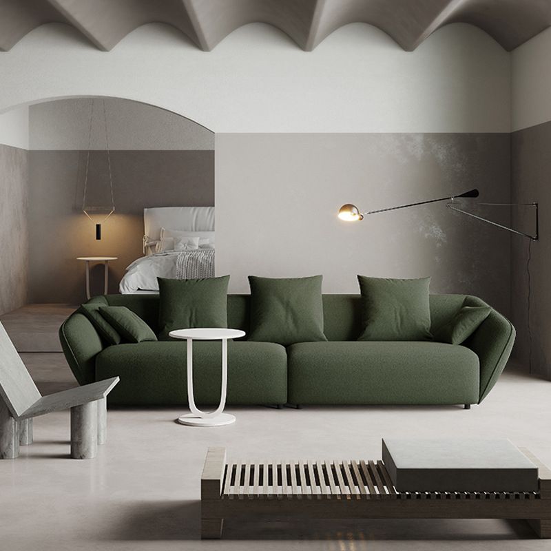 Contemporary Wool Sofa 28.35-In H Sloped Arm Seating with Pillows