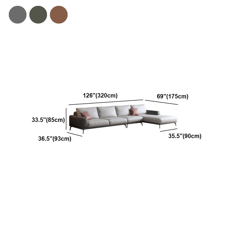 Sezionali in pelle finto/divano con braccio quadrato per soggiorno