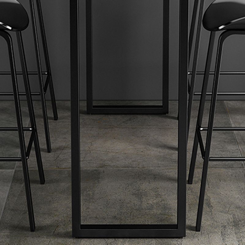 Table de pub à comptoir en pierre intérieure Rectangle Table à manger du bar industriel