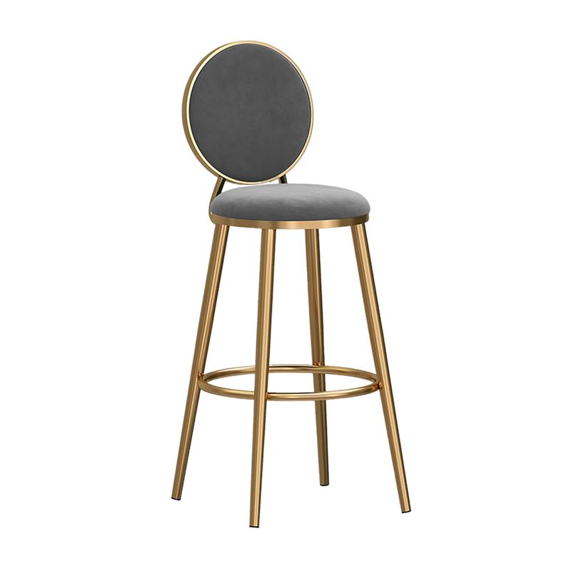 Nordic Style Bar-stool Round Counter Bar Stool with Metal Legs Clearhalo 'Bar Furniture' 'Bar Stools' 'bar_stools' 'furn' 'furn_bar_stools' 'Furniture' 'furniture_bar_stools' 'Kitchen & Dining Furniture' 1200x1200_ad571721-410b-44bc-b825-6c7bc238a066