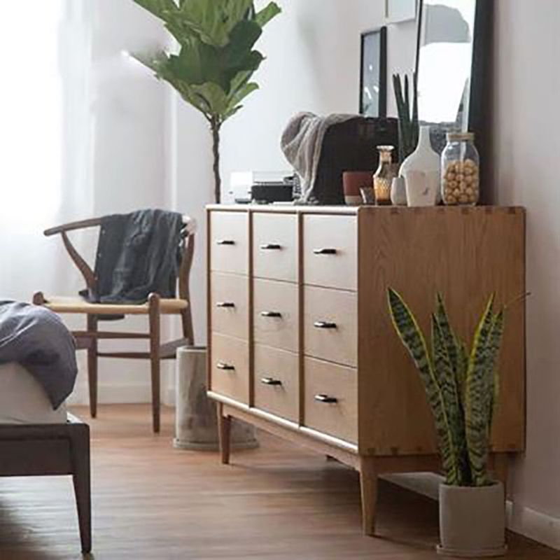 Modern Chest Rectangle 9 - Drawer Bar Pulls Solid Wood Straight Legs Accent Chest Clearhalo 'Cabinets & Chests' 'cabinets_chests' 'furn' 'furn_cabinets_chests' 'Furniture' 'Living Room Furniture' 1200x1200_ad5784a0-1f39-4f34-9de5-7a50c1e4a78f