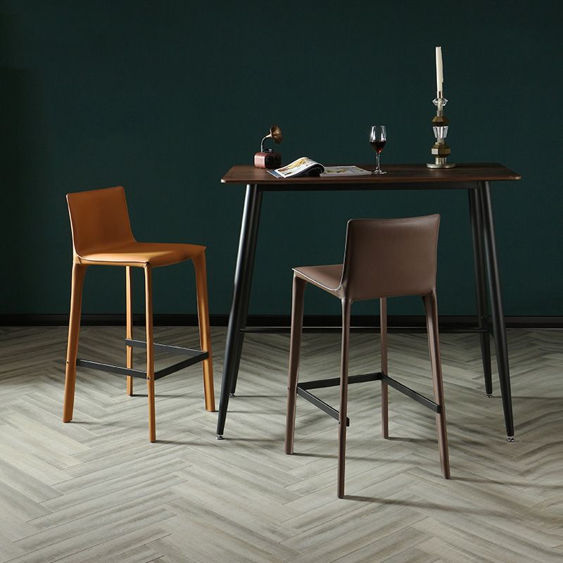 Modern Style Bar-stool Leather Counter Bar Stool with Metal Legs for Kitchen Clearhalo 'Bar Furniture' 'Bar Stools' 'bar_stools' 'furn' 'furn_bar_stools' 'Furniture' 'furniture_bar_stools' 'Kitchen & Dining Furniture' 1200x1200_ad5bde47-e921-4200-8149-c81ea2e7ccc2