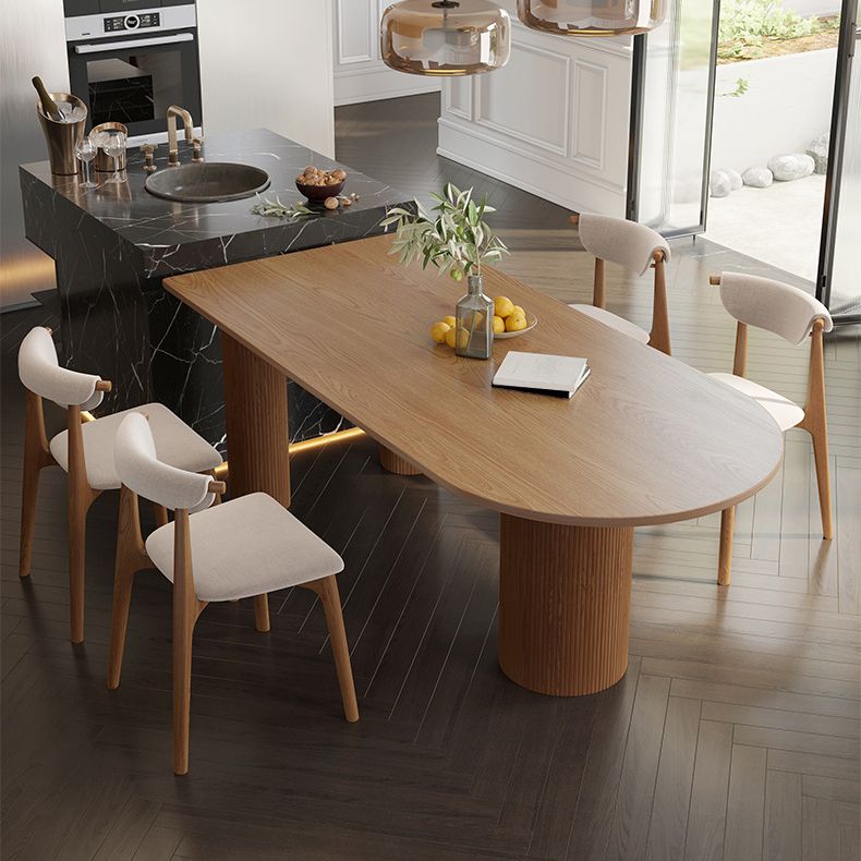 Island Platform Dining Table Contemporary Solid Wood Dining Table Clearhalo ' dining_table' 'Dining Tables & Seating' 'Dining Tables' 'furn' 'furn_dining_table' 'Furniture' 'furniture_dining_table' 'Kitchen & Dining Furniture' 'kitchen&dining_furn' 'kitchen' 'kitchen_dining_table' 1200x1200_ad5c2c09-b890-43ec-82fb-ae53a3015788