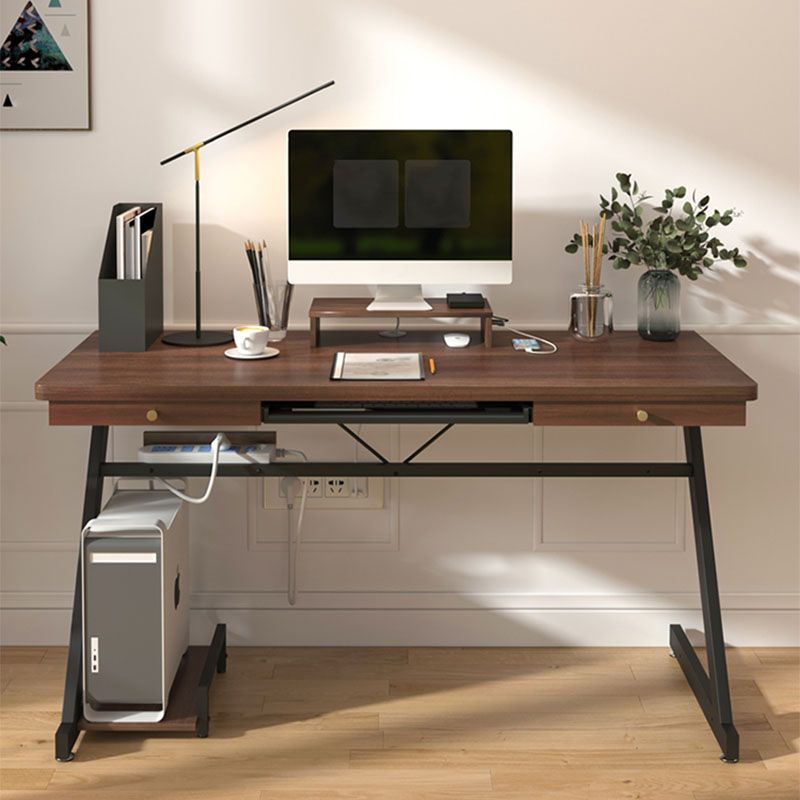 Bedroom Contemporary Computer Desk Rectangular Wooden Office Desk Clearhalo 'furn' 'furn_office_desk' 'Furniture' 'Office Desks' 'Office Furniture' 'office_desk' 1200x1200_ad5d579f-986b-4dc7-9baa-526cdbd5cdb9