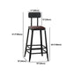 Industrial Rectangular Bar Pub Table Set 1/5 Pcs Solid Wood Top Bar Table with Iron Stools