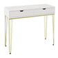 15 "Wide Glam Writing Desk rechthoekig wit houten bureau