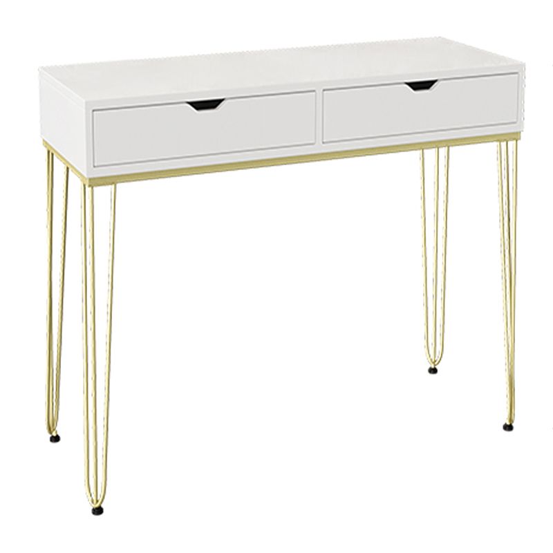 15 "Wide Glam Writing Desk rechthoekig wit houten bureau