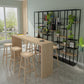 Juego de mesa de bar rectangular moderno, mesa de bar de madera maciza de 1/7 piezas y taburetes sin respaldo