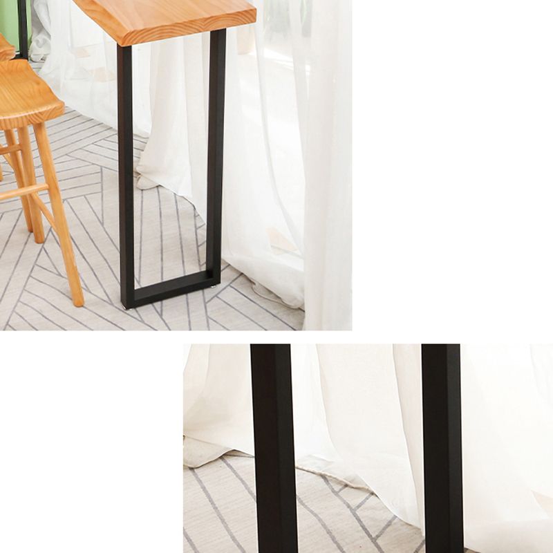 PIne Wood Bar Dining Table Modern Bar Table with Sled Base for Milk Tea Shop Kitchen Clearhalo 'Bar Furniture' 'Bar Tables' 'bar_tables' 'furn' 'furn_bar_tables' 'Furniture' 'furniture_bar_tables' 'Kitchen & Dining Furniture' 1200x1200_ad5f88f2-15d5-47fb-b007-e8b8dc29d05f