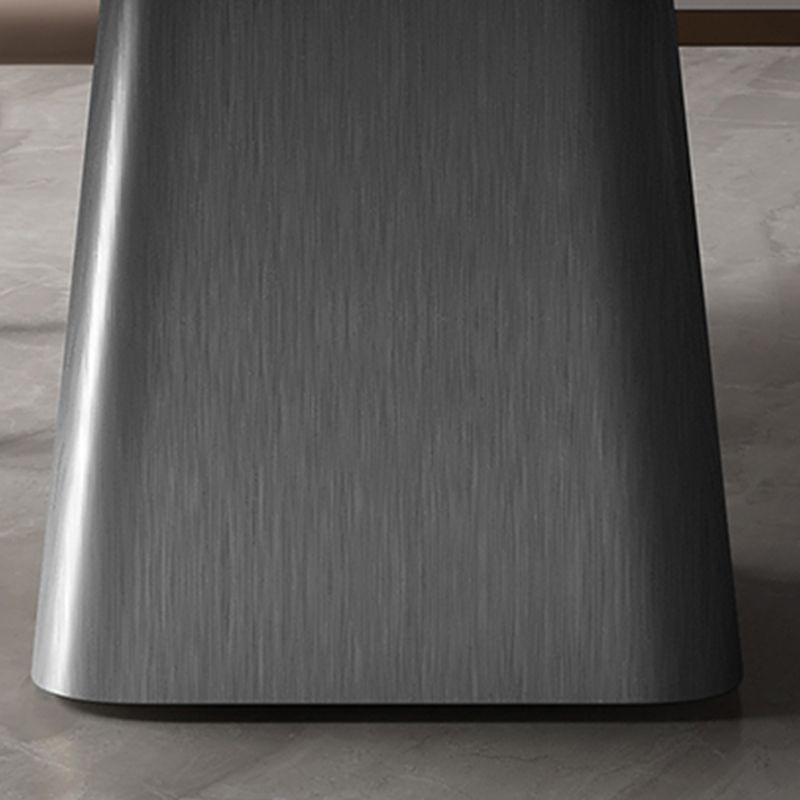 Modern Dining Rectangle Table Sintered Stone Table with Metal Leg for Home Clearhalo 'Dining Tables & Seating' 'Dining Tables' 'dining_table' 'furn' 'furn_dining_table' 'Furniture' 'Kitchen & Dining Furniture' 1200x1200_ad6258dc-67fd-473c-85cd-4f818e04300f