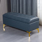 Glam Pouf Ottoman PU Leather Upholstered Solid Color Tufted Square Ottoman with Storage