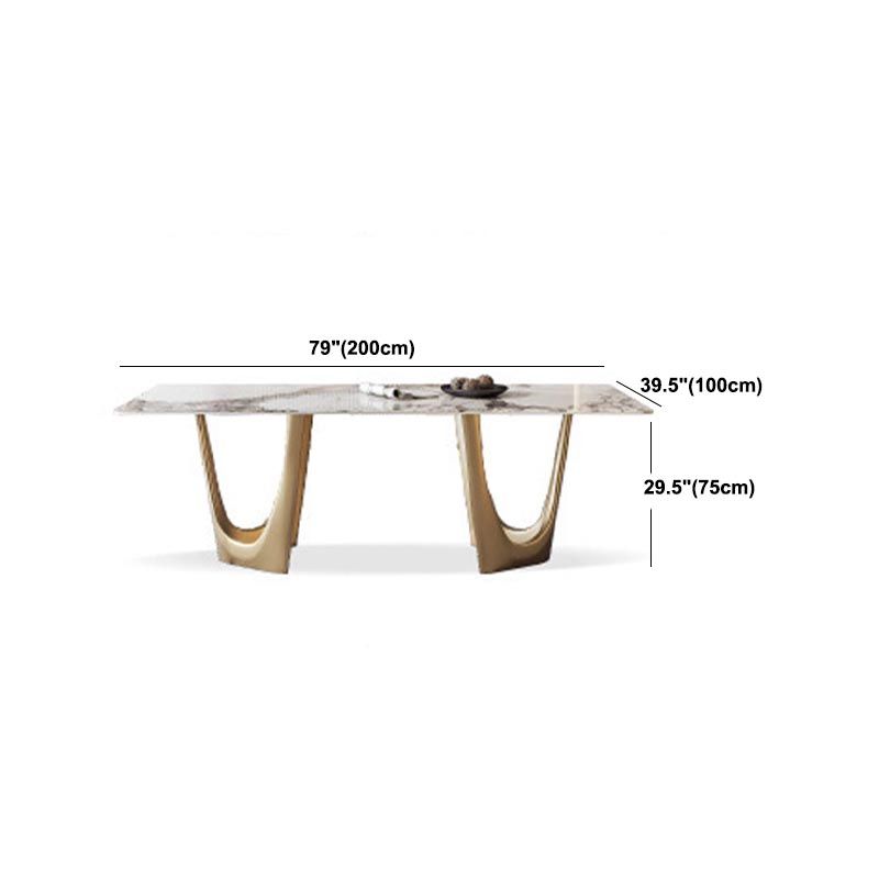 Designer Style Sintered Stone Top Dining Table Set Rectangular 1/4/5/7 Pieces Dining Set Clearhalo 'Dining Room Sets' 'Dining Tables & Seating' 'dining_room_set' 'furn' 'furn_dining_room_set' 'Furniture' 'Kitchen & Dining Furniture' 1200x1200_ad642f00-3155-43f3-b855-c1b1313a5d8b