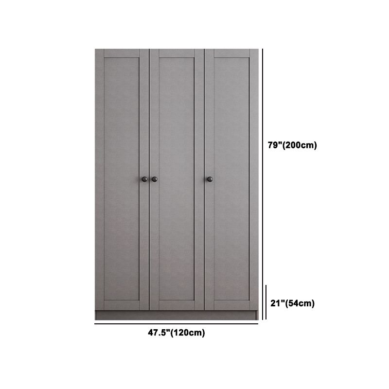 Contemporary Grey Wardrobe Armoire Engineered Wood Wardrobe Closet