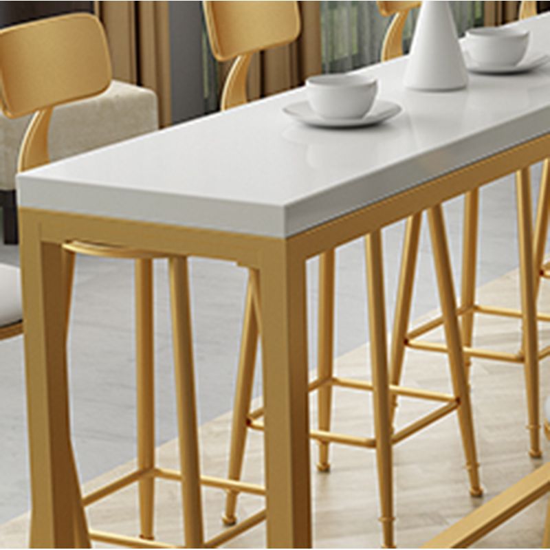 Solid Wood Bar Table Gold and Metal Base Bar Table for Kitchen Living Room Clearhalo 'Bar Furniture' 'Bar Tables' 'bar_tables' 'furn' 'furn_bar_tables' 'Furniture' 'Kitchen & Dining Furniture' 1200x1200_ad664528-52c0-4d36-914d-adb606c47ae7
