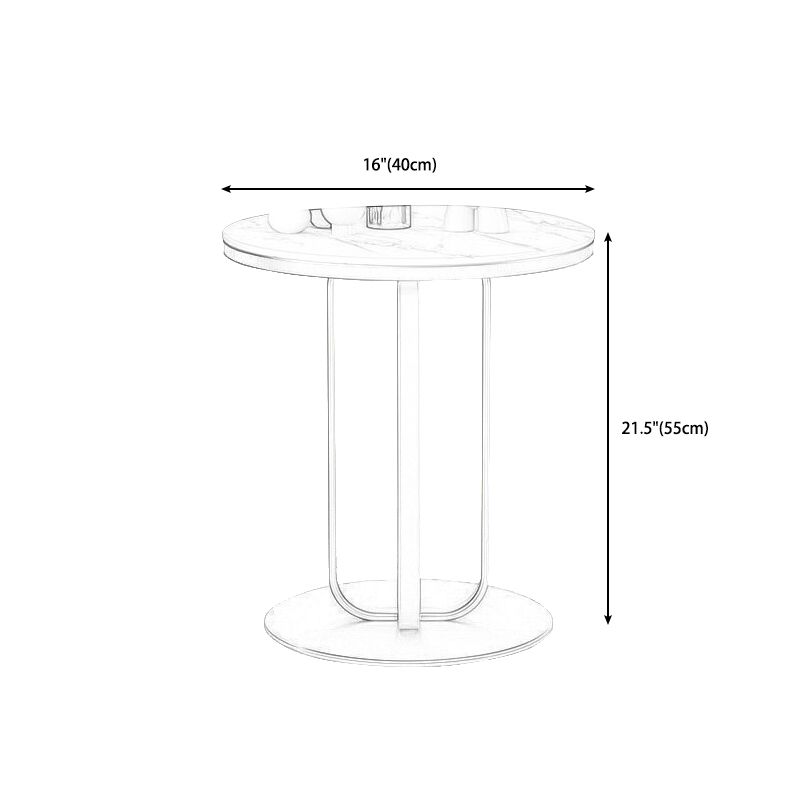 Tavola moderna del lato rotondo 21,5 "tavolo da piedistallo alto in bianco