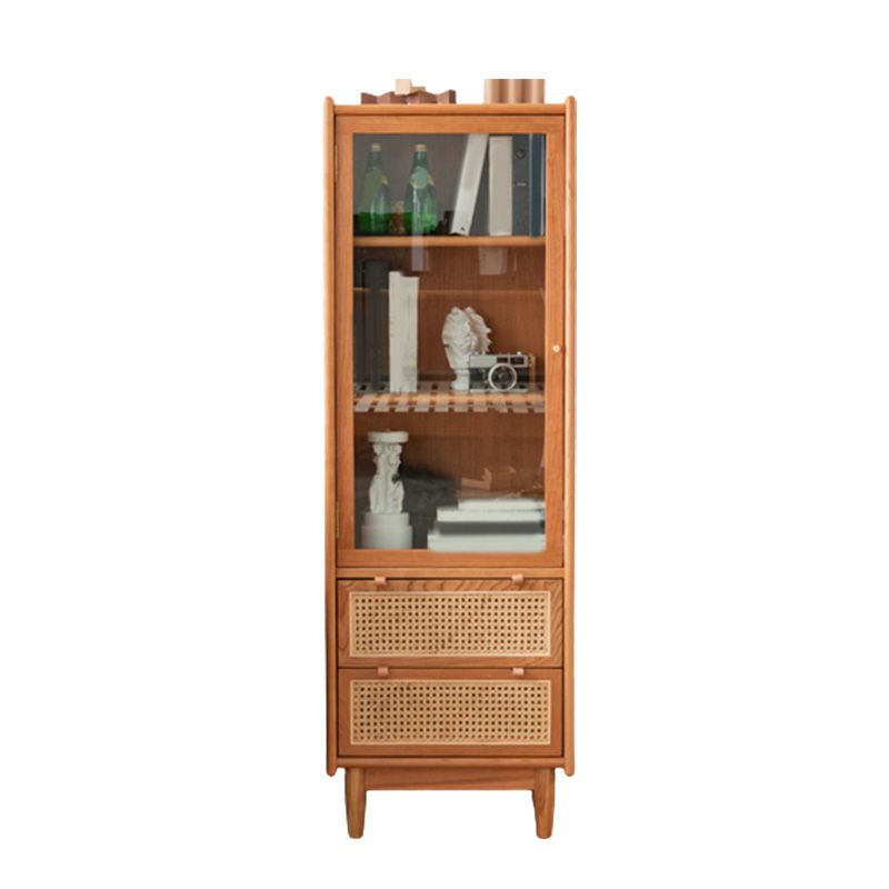 59" Tall Pine Wood Accent Cabinet Natural 1-Door Chest with 2-Drawer Clearhalo 'Cabinets & Chests' 'cabinets_chests' 'furn' 'furn_cabinets_chests' 'Furniture' 'Living Room Furniture' 1200x1200_ad677652-bf70-4c4b-83f0-abf06f7638e1