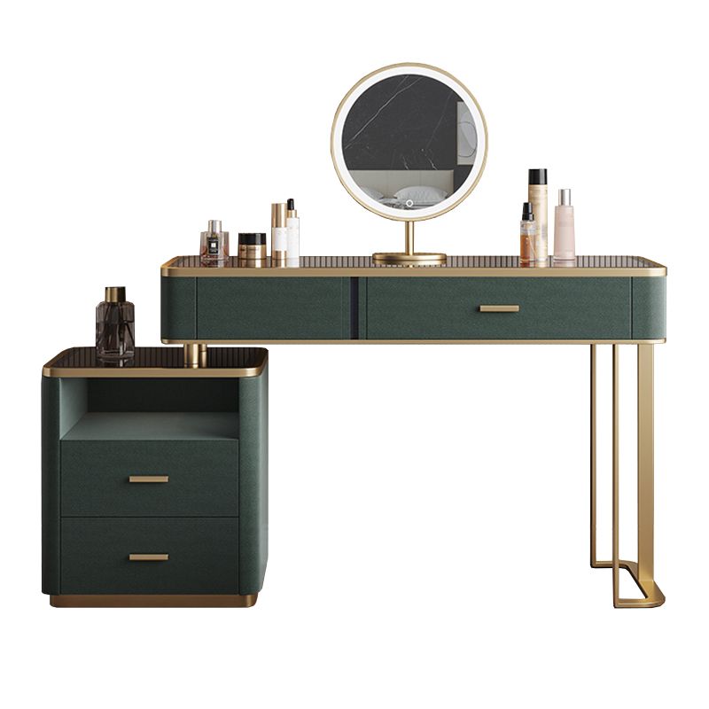 Glas Top Waschtisch 2-Drawer Stuhl Eitelkeit mit Lichternspiegel