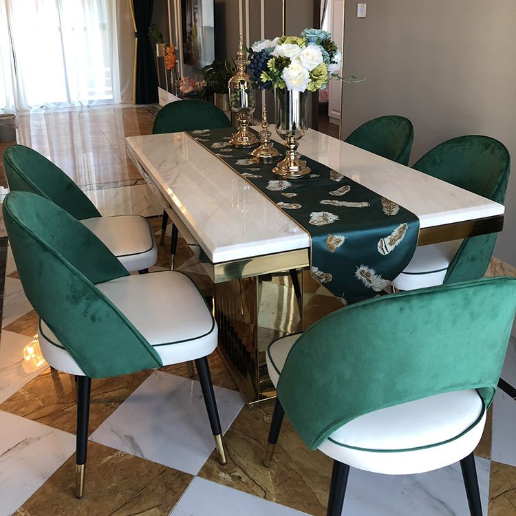 Metal Traditional Luxury Rectangle Indoor Table Marble Top Table with Pedestal Clearhalo ' dining_table' 'Dining Tables & Seating' 'Dining Tables' 'furn' 'furn_dining_table' 'Furniture' 'furniture_dining_table' 'Kitchen & Dining Furniture' 'kitchen&dining_furn' 'kitchen' 'kitchen_dining_table' 1200x1200_ad696062-542a-4c2c-886d-78b62437c5f7