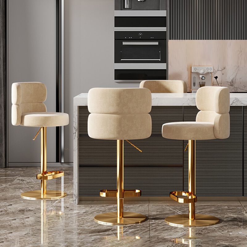 Tabouret de bar à levage glamour tabouret de comptoir de siège rond avec des jambes en métal