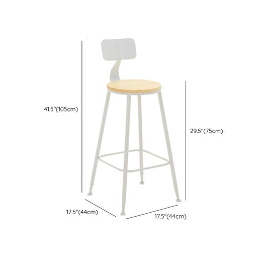 Contemporary Style Counter Stool Bar-height Bar Stool with Metal Base Clearhalo 'Bar Furniture' 'Bar Stools' 'bar_stools' 'furn' 'furn_bar_stools' 'Furniture' 'Kitchen & Dining Furniture' 1200x1200_ad6ac088-c9f6-47a2-bc41-42ccda05ba45