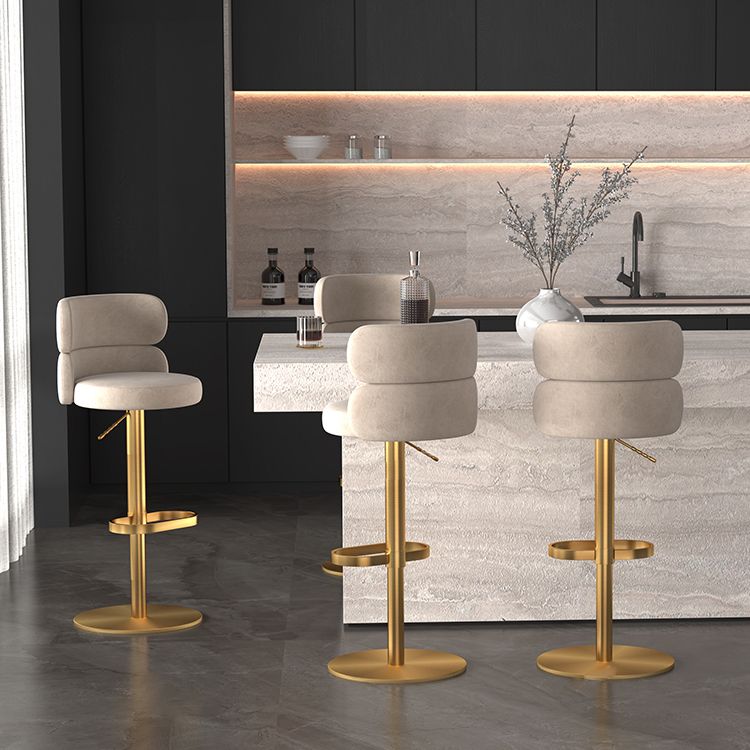 Gambe oro glam bar sgabelli da soggiorno imbottito.