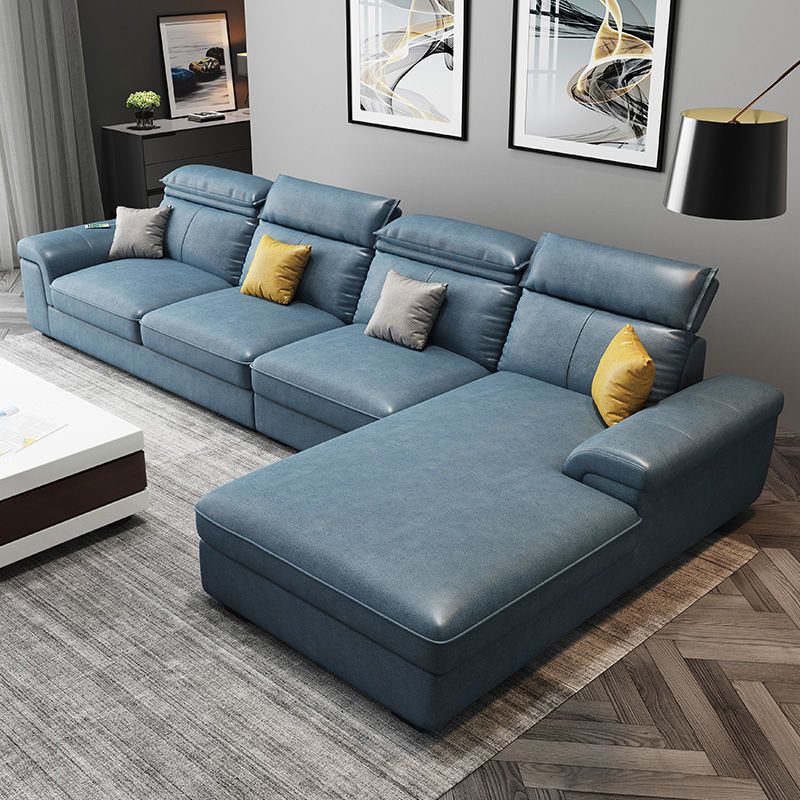Contemporary Faux Leather Sofa Right Hand Facing Sectional for Apartment Clearhalo 'furn' 'furn_sectionals' 'Furniture' 'furniture_sectionals' 'Living Room Furniture' 'Sectionals' 1200x1200_ad6cbb10-2605-4284-9b39-ff7eb84a33bb