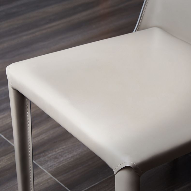Designer Style Solid Back Chair Home Leather Matte Finish Dining Chair Clearhalo 'Dining Chairs' 'Dining Tables & Seating' 'dining_chair' 'furn' 'furn_dining_chair' 'Furniture' 'Kitchen & Dining Furniture' 1200x1200_ad6e43af-6441-408d-acb1-765f5eab005f