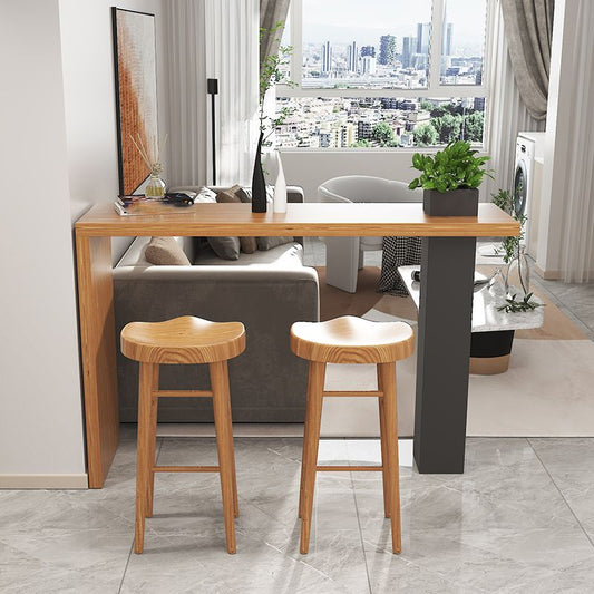 Moderne stijl rechthoek vaste houten barhoogte pubtafel voor binnen