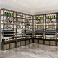 Iron Floor Bottle Wine Rack Contemporary Wine Holder with Storage Shelves