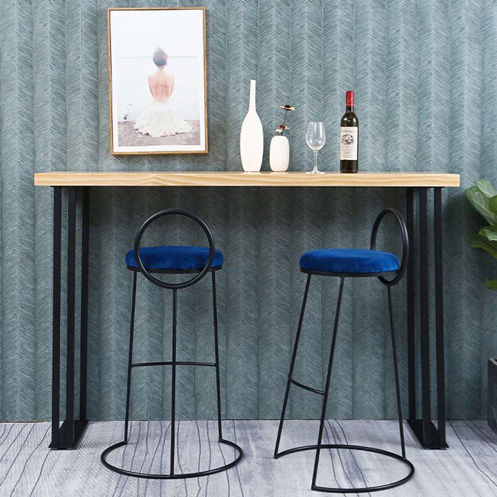 Tavolo da vino da bar in slitta industriale rettangolo interno in legno massiccio tavolino