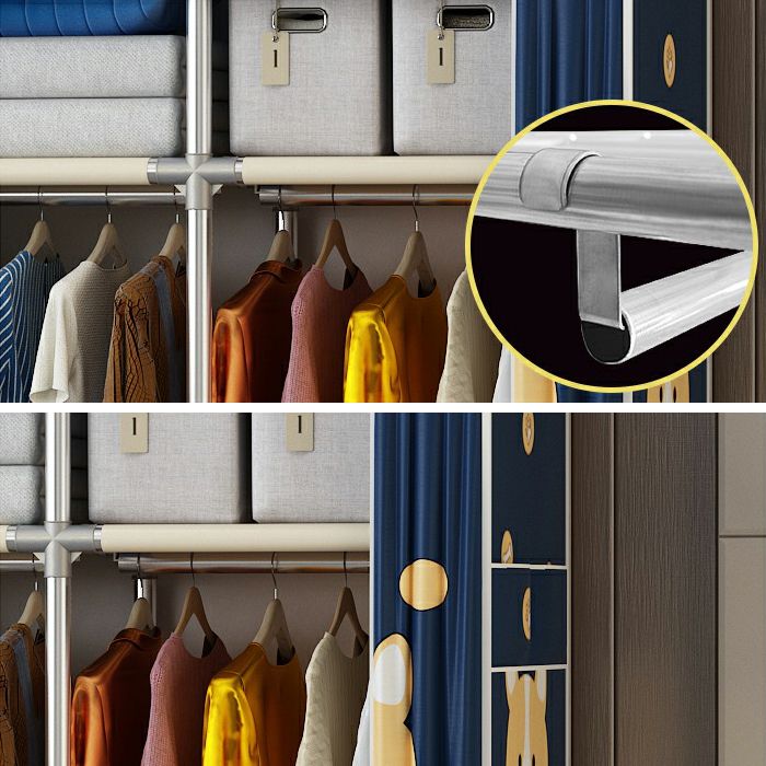 Contemporary Wardrobe Closet with Legs Metal Wardrobe Cabinet Clearhalo 'Armoires & Wardrobes' 'armoires_wardrobes' 'Bedroom Furniture' 'furn' 'furn_armoires_wardrobes' 'Furniture' 1200x1200_ad721c67-6624-4be0-a65c-356d9ac0286d