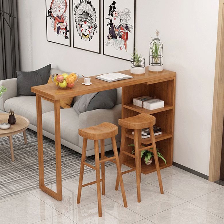 Pine Wood Bar Dining Table Modern Bar Dining Table with Sled Base Clearhalo 'Bar Furniture' 'Bar Tables' 'bar_tables' 'furn' 'furn_bar_tables' 'Furniture' 'furniture_bar_tables' 'Kitchen & Dining Furniture' 1200x1200_ad729215-6f32-4486-9356-e40b09608b6b