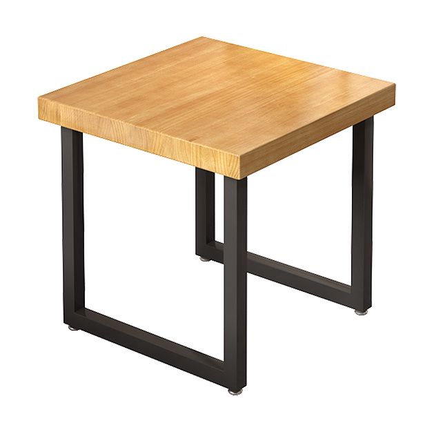 Square Solid Wood Kitchen Table Industrial Dining Table with Metal Double Pedestal Base Clearhalo ' dining_table' 'Dining Tables & Seating' 'Dining Tables' 'furn' 'furn_dining_table' 'Furniture' 'furniture_dining_table' 'Kitchen & Dining Furniture' 'kitchen&dining_furn' 'kitchen' 'kitchen_dining_table' 1200x1200_ad730202-0764-48e3-bb9b-592bfe9e3e0b