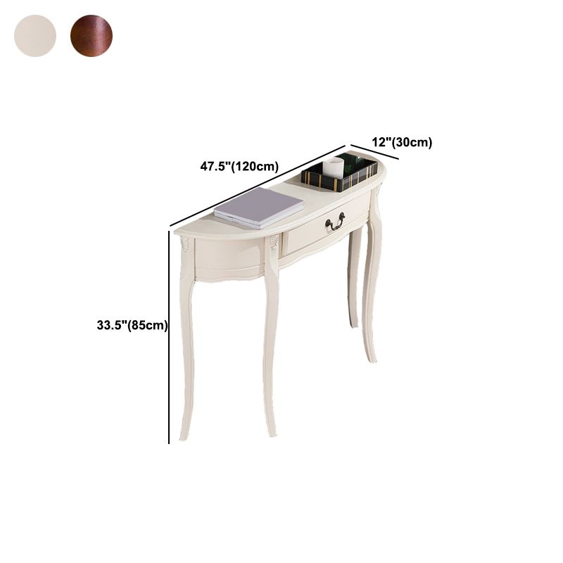 Mid-Century Modern Console Table Half Moon 4 Legs Rubbered Wood Sofa Console Table Clearhalo 'Console Tables' 'console_tables' 'Entry & Mudroom Furniture' 'furn' 'furn_console_tables' 'Furniture' 1200x1200_ad737b46-7d50-48bb-ab04-be0d94f13396