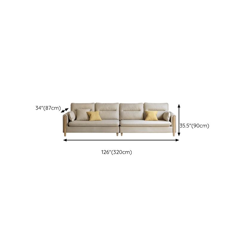 Sofa de tissu contemporain du bras carré en bois massif pour salon