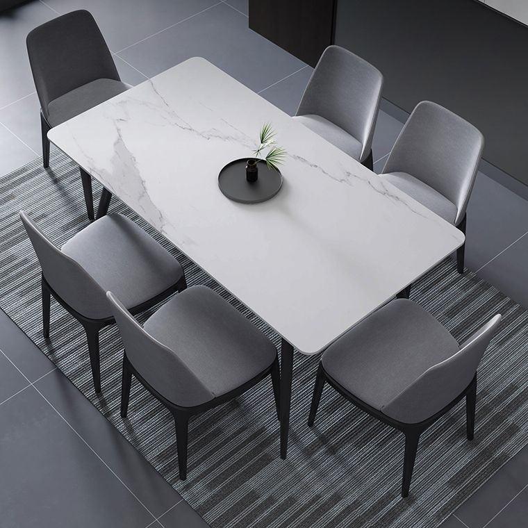Metal Industrial Rectangle Dining Table Sintered Stone Table for Dining Room Clearhalo ' dining_table' 'Dining Tables & Seating' 'Dining Tables' 'furn' 'furn_dining_table' 'Furniture' 'furniture_dining_table' 'Kitchen & Dining Furniture' 'kitchen&dining_furn' 'kitchen' 'kitchen_dining_table' 1200x1200_ad74b0a9-8910-4239-9fe2-1d6aaca69197