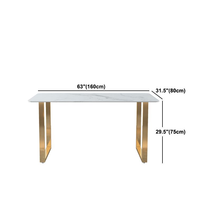 Glam Iron Dining Table Set 1/2/5 Pieces Rectangle White Sintered Stone Top Dinette Set Clearhalo 'Dining Room Sets' 'Dining Tables & Seating' 'dining_room_set' 'furn' 'furn_dining_room_set' 'Furniture' 'furniture_dining_room_set' 'Kitchen & Dining Furniture' 1200x1200_ad74ef0b-dd24-4804-94c6-95b2acf59e24