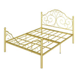 Glam Open-Frame Bed with Iron Headboard and Footboard 49.21" High Clearhalo 'Bedroom Furniture' 'Beds' 'furn' 'furn_beds' 'Furniture' 1200x1200_ad7695b2-c766-4f1c-a74b-a5bacafc4f18