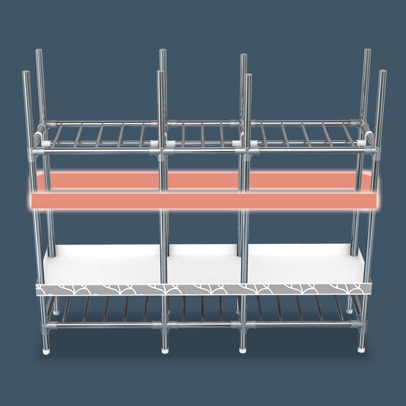 Moderne Style Garderobe Metal 2 Regale Kleiderschrankschrank für Schlafzimmer