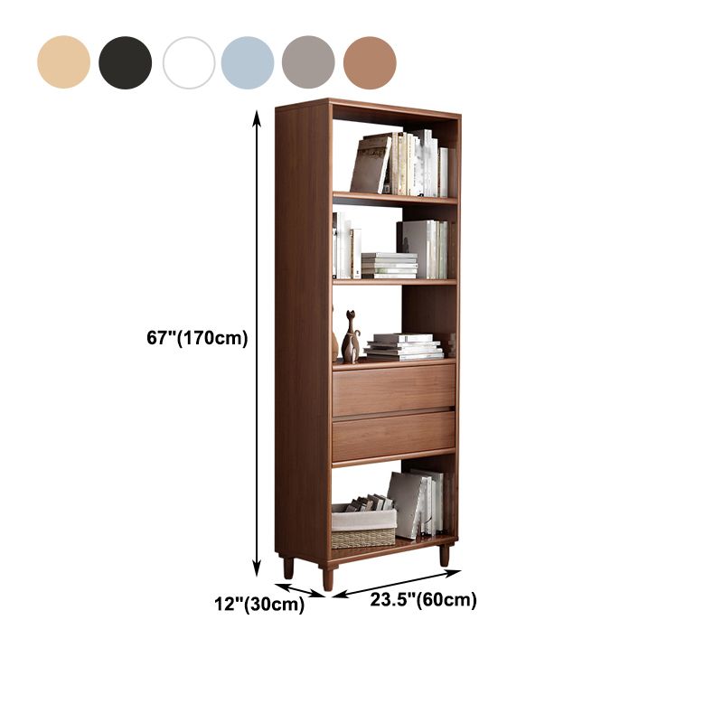 Standard Bookshelf Wooden Shelf Bookcase, 23.62" L x 11.81" W x 66.93" H