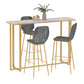 Barkruktafel met stenen blad Glam-stijl pubtafel met metalen poot