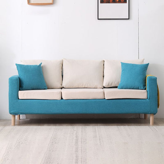 Modern Square Arm Standard Sofa Wooden Settee for Living Room