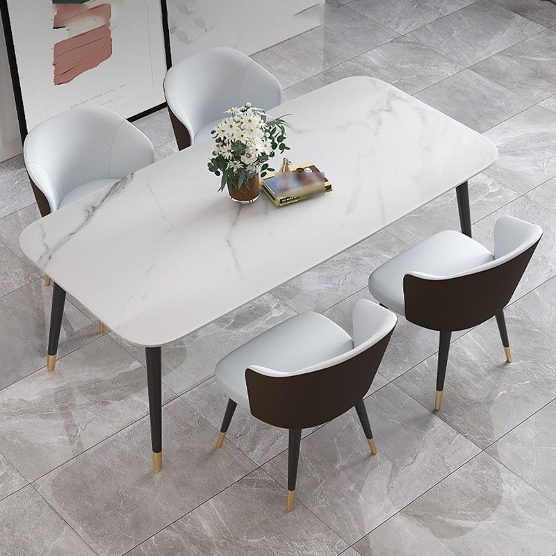 Modern Stone Rectangle Dining Table Home Kitchen Dinner Black Frame Dining Table Clearhalo 'Dining Tables & Seating' 'Dining Tables' 'dining_table' 'furn' 'furn_dining_table' 'Furniture' 'furniture_dining_table' 'Kitchen & Dining Furniture' 'kitchen' 'kitchen_dining_table' 1200x1200_ad7cdbc0-a8df-497c-9808-0ff007b4d819