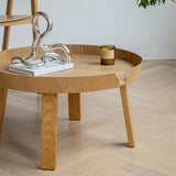 Solid Wood Tray Top End Table 3/4 Legs 2 Pieces Side Table Set