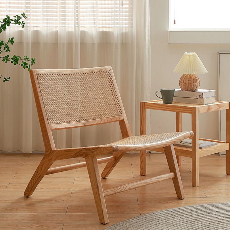 Solid Wood Armless Chair Woven Back Lounge Chair for Living Room Clearhalo 'Accent Chairs' 'accent_chairs' 'Chairs & Seating' 'furn' 'furn_accent_chairs' 'Furniture' 'Living Room Furniture' 1200x1200_ad804376-232e-4a6d-9bff-9bd8d16ab18b