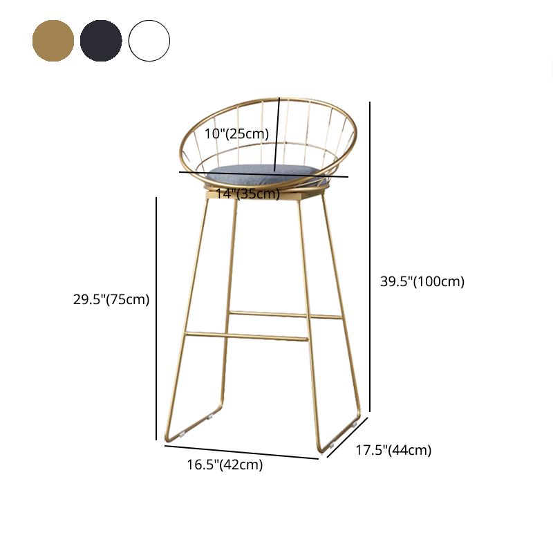 Modern Style Bar-stool Iron Sled Legs Barstool with Footrest and Cushion Clearhalo 'Bar Furniture' 'Bar Stools' 'bar_stools' 'furn' 'furn_bar_stools' 'furniture_bar_stools' 'Kitchen & Dining Furniture' 'kitchen&dining_furn' 'kitchen' 'kitchen_furn' Furniture' 1200x1200_ad804492-c2d9-4506-acf4-9b851a9e939e