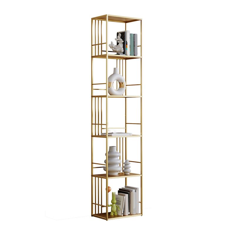 Metal Glam Bookshelf Standard Open Back Bookcase with Shelves