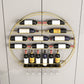 Iron Wall Mounted Wine Bottle & Glass Rack Modern Round Wine Rack
