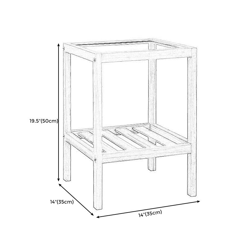 Modern Style Pine with Storage Rack Black/different/wood Color Square Side Table