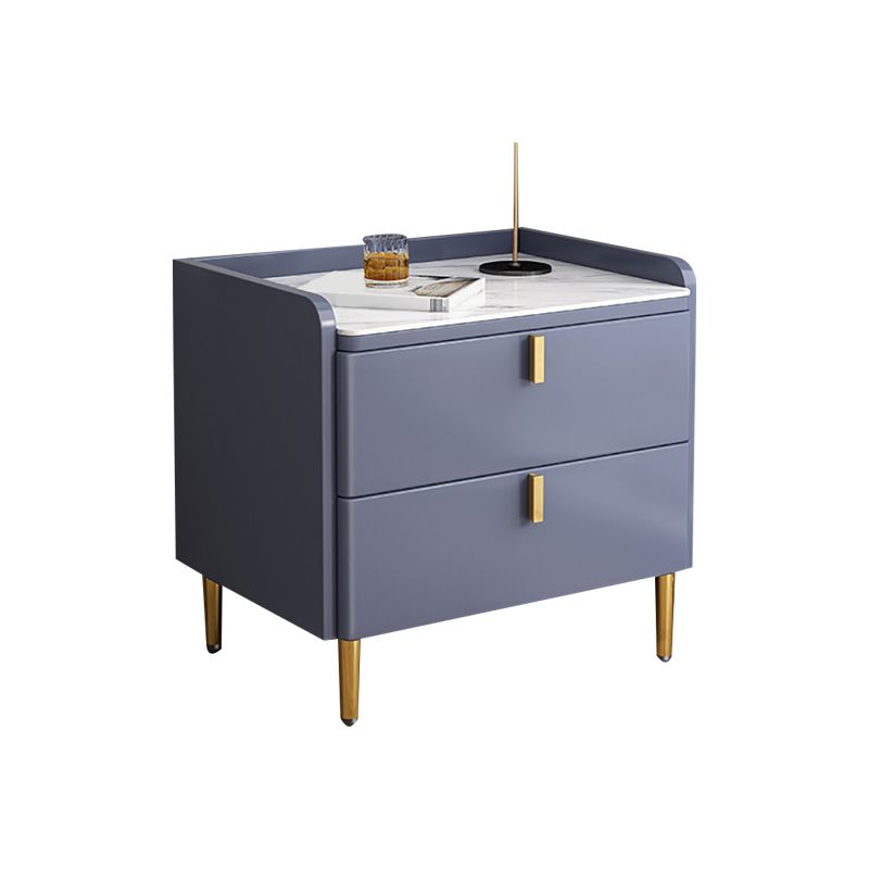 2 Drawers Stone Nightstand Glam Legs Included Bedside Cabinet ,18.5" Tall Clearhalo 'Bedroom Furniture' 'furn' 'furn_night_stand' 'Furniture' 'night_stand' 'Nightstands' 1200x1200_ad867d90-da3d-4464-bba9-b7714c545692